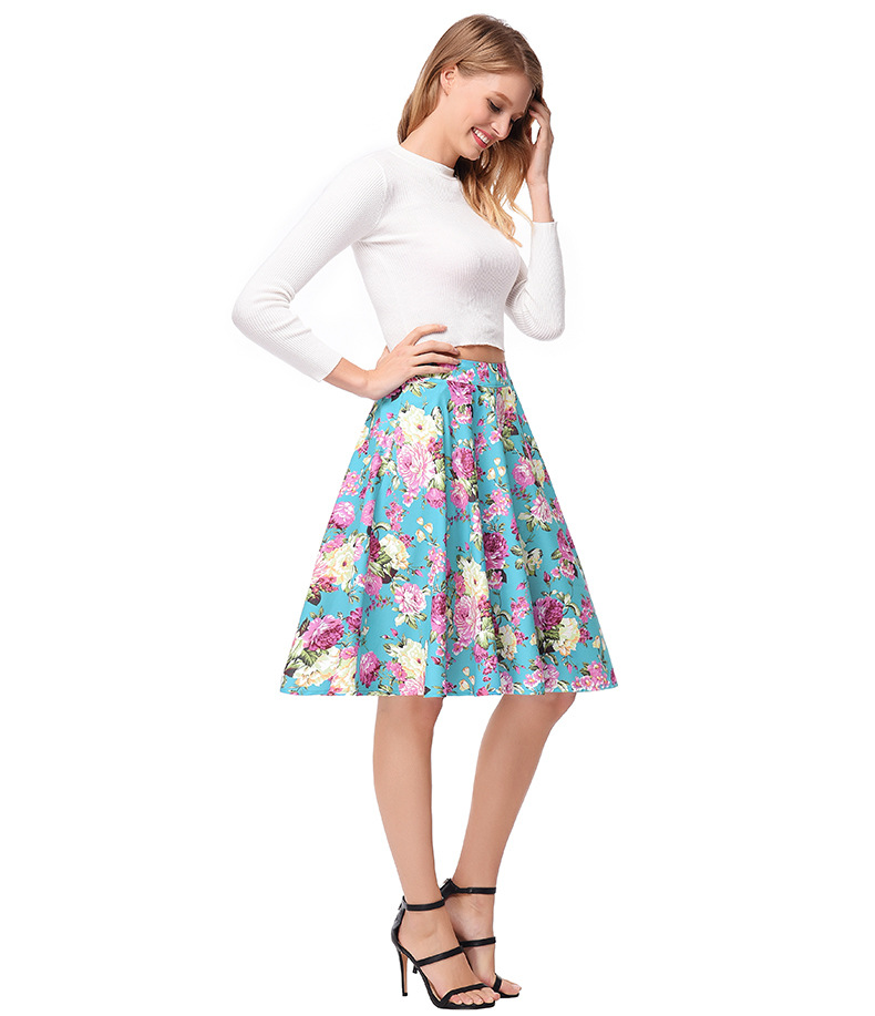 SZ60139-3 Elegant floral skirt waist skirt pendulum